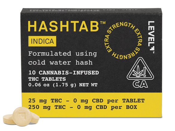 level+: Hashtab - Indica Ice Water Hash Tablets - 100mg THC - 10 Count